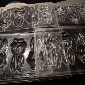 Tomric Easter Bunny Head chocolate molds commercial grade set of 4